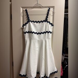 TCEC White Dress with Dark Blue Accents